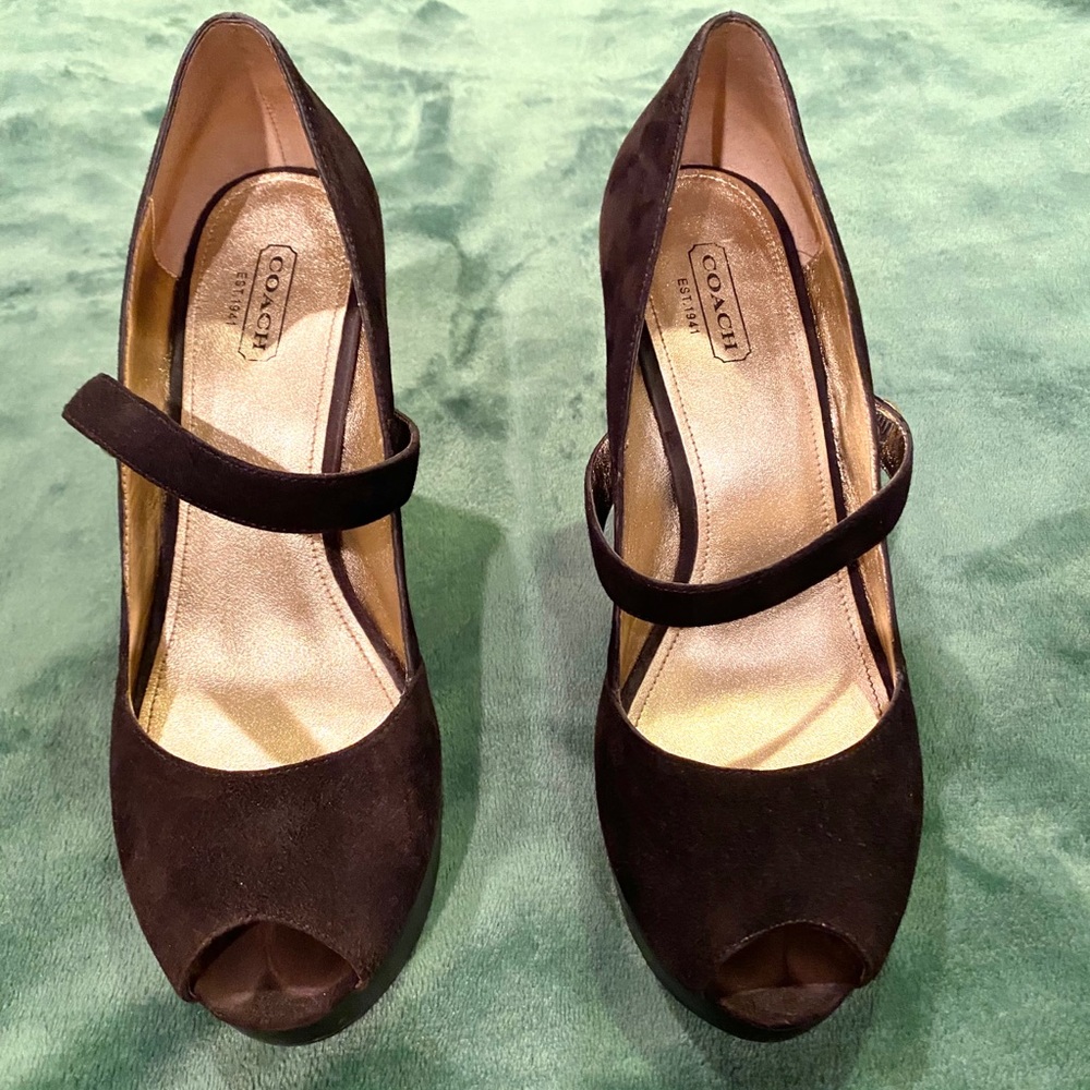 Peep Toe Wedges size 8. Fits alittle snug